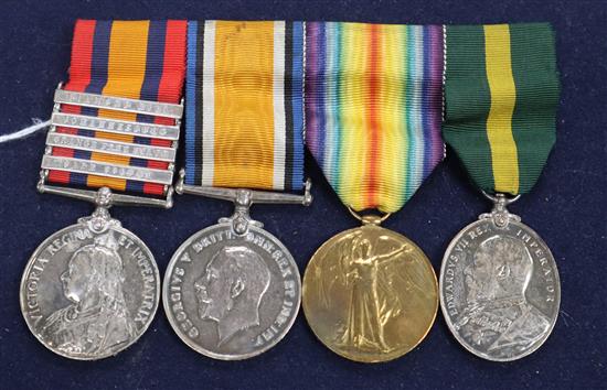 A WWI Queens South Africa medal group to Spr. Alfred Frank Daws,